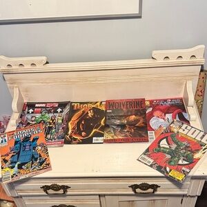 Marvel and DC Comic Book books Wolverine Thor Magic transformers